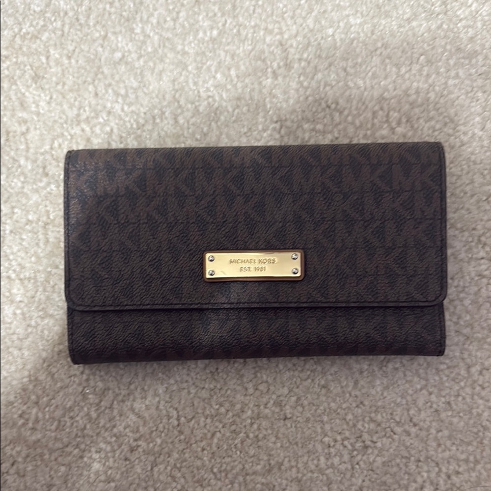 Michael Kors Dark Brown Logo Wallet